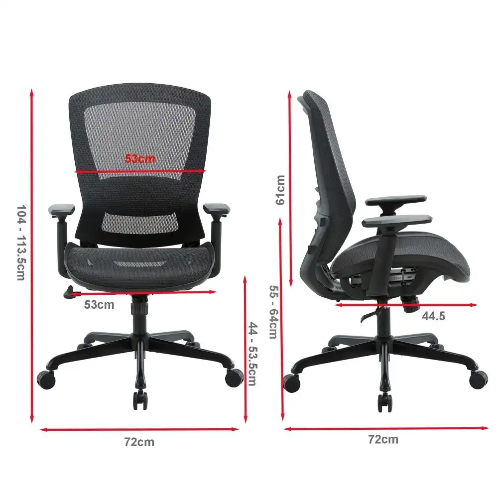 Maestro Furniture Daisy Mesh Seat Executive Manager Office Task Computer Working Chair - Black