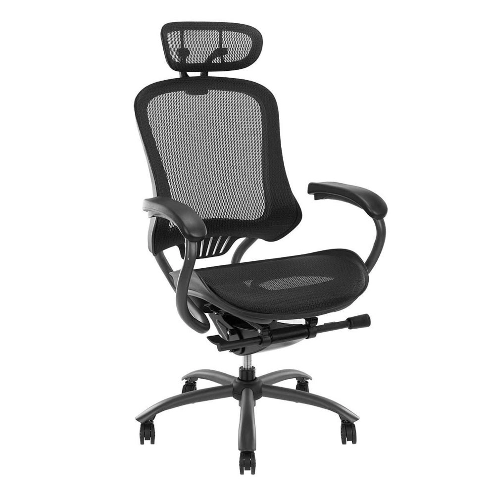 Maestro Furniture Lopez Adjustable Mesh Ergonomic Office Executive Computer Chair W/ Headrest - Black