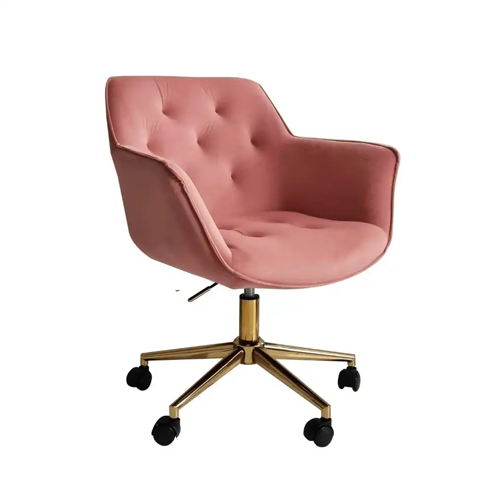 HomeStar Chifley Velvet Fabric Modern Office Computer Task Desk Chair - Pink