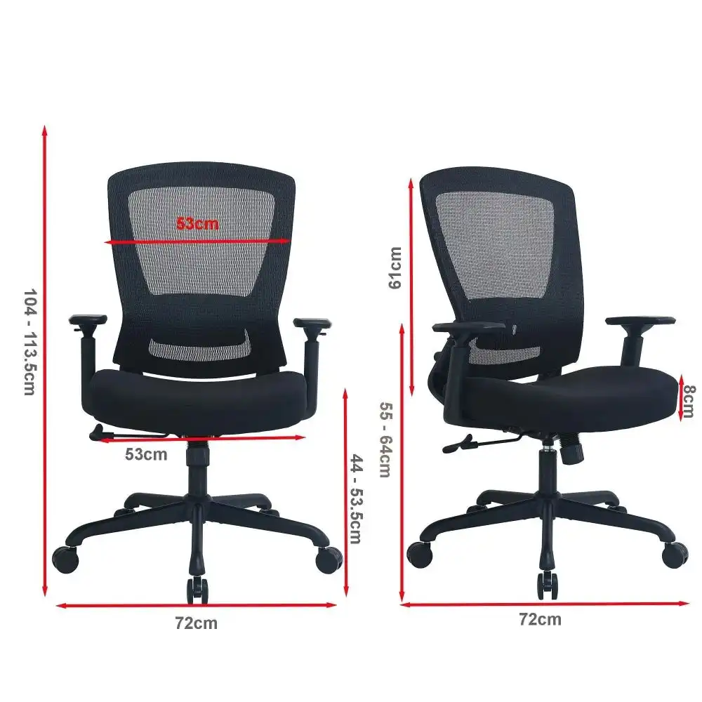 Maestro Furniture Daisy Fabric Seat Executive Manager Office Task Computer Working Chair - Black