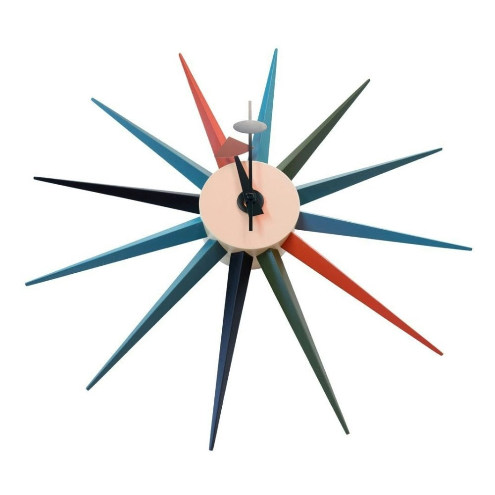 George Nelson Replica Sunburst Wall Clock - Multi Colour