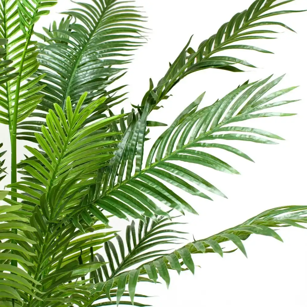 Glamorous Fusion Bright Green Areca Palm Tree Artificial Fake Plant Decorative 213cm In Pot - Green