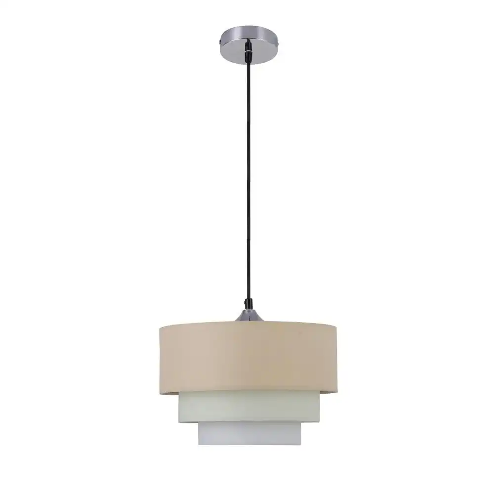 Dawson 1LT Hanging Pendant Lamp Fabric Shade - Off White