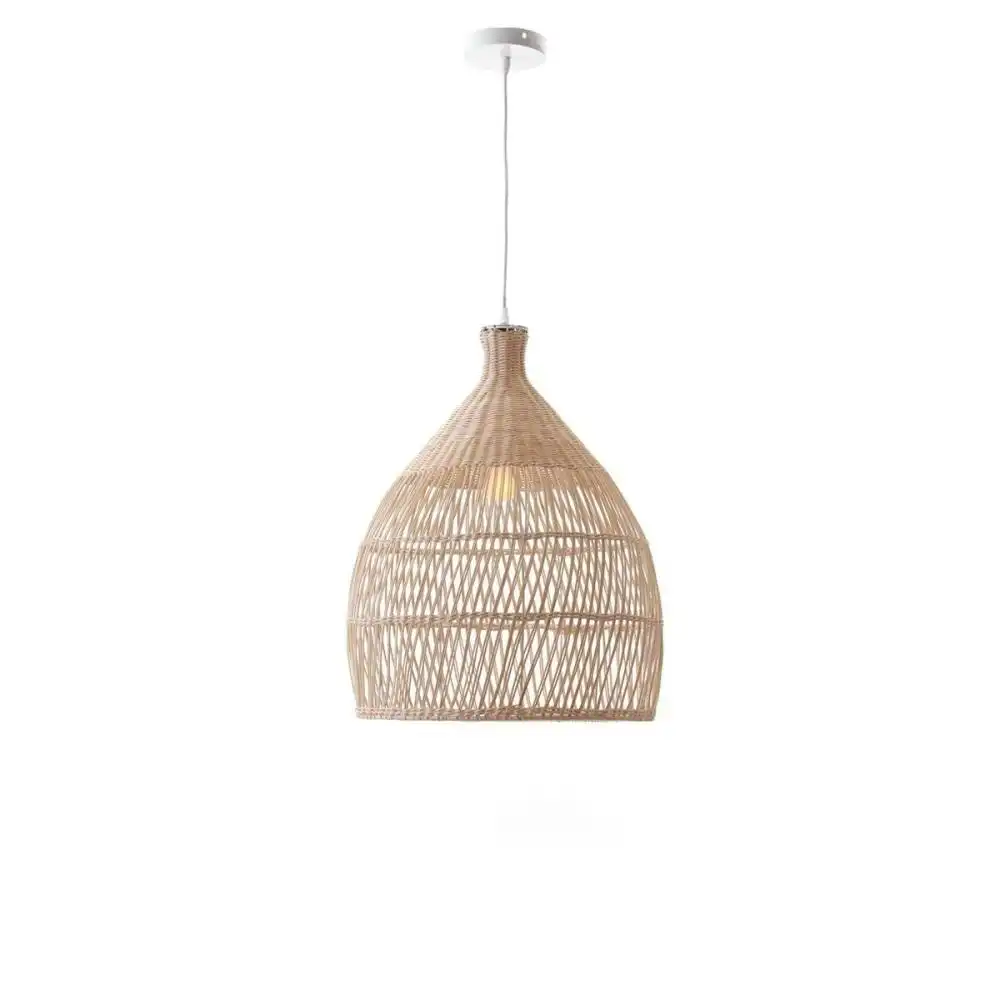 Marie Rattan Modern Elegant Pendant Lamp Ceiling Light - White