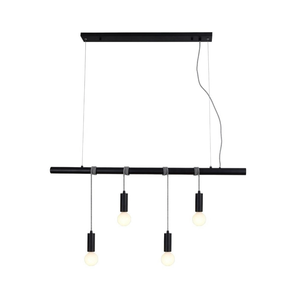 Bannister 4 Lights Modern Elegant Pendant Lamp Ceiling Light - Black