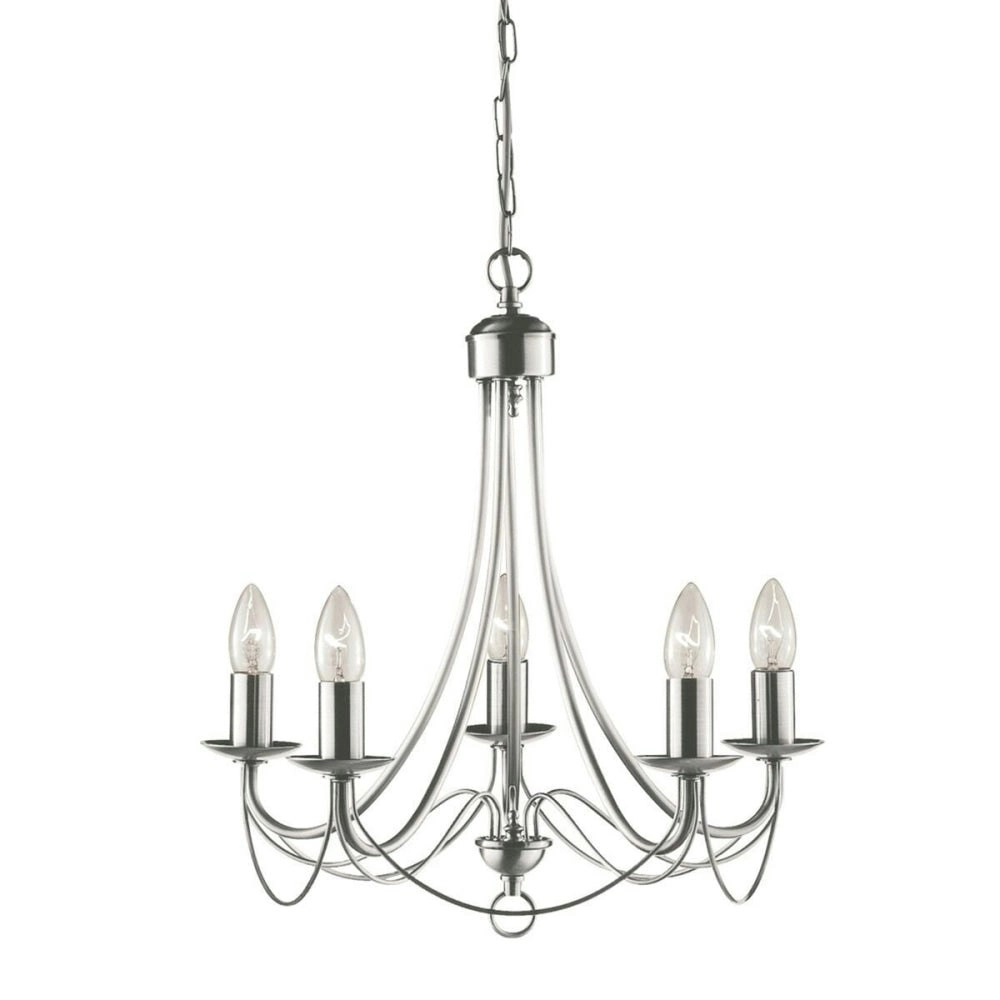 Solaris Modern Luxury Chandelier Light Pendant Lamp - Satin Chrome