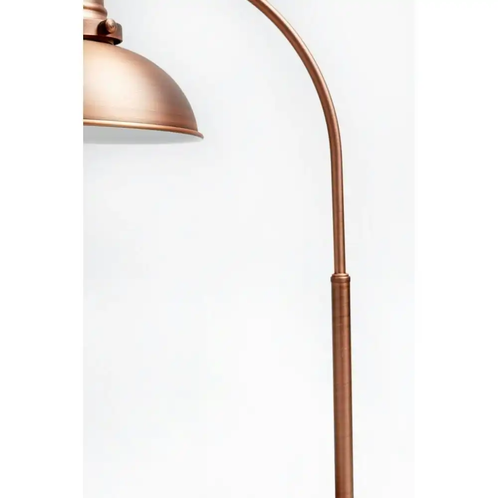 Oxford Modern Scandinavian Curved Arc Metal Standing Floor Lamp - Antique Copper