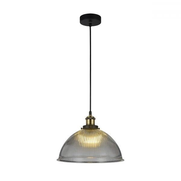 Livia Hanging Pendant Lamp Glass Shade - Black / Grey