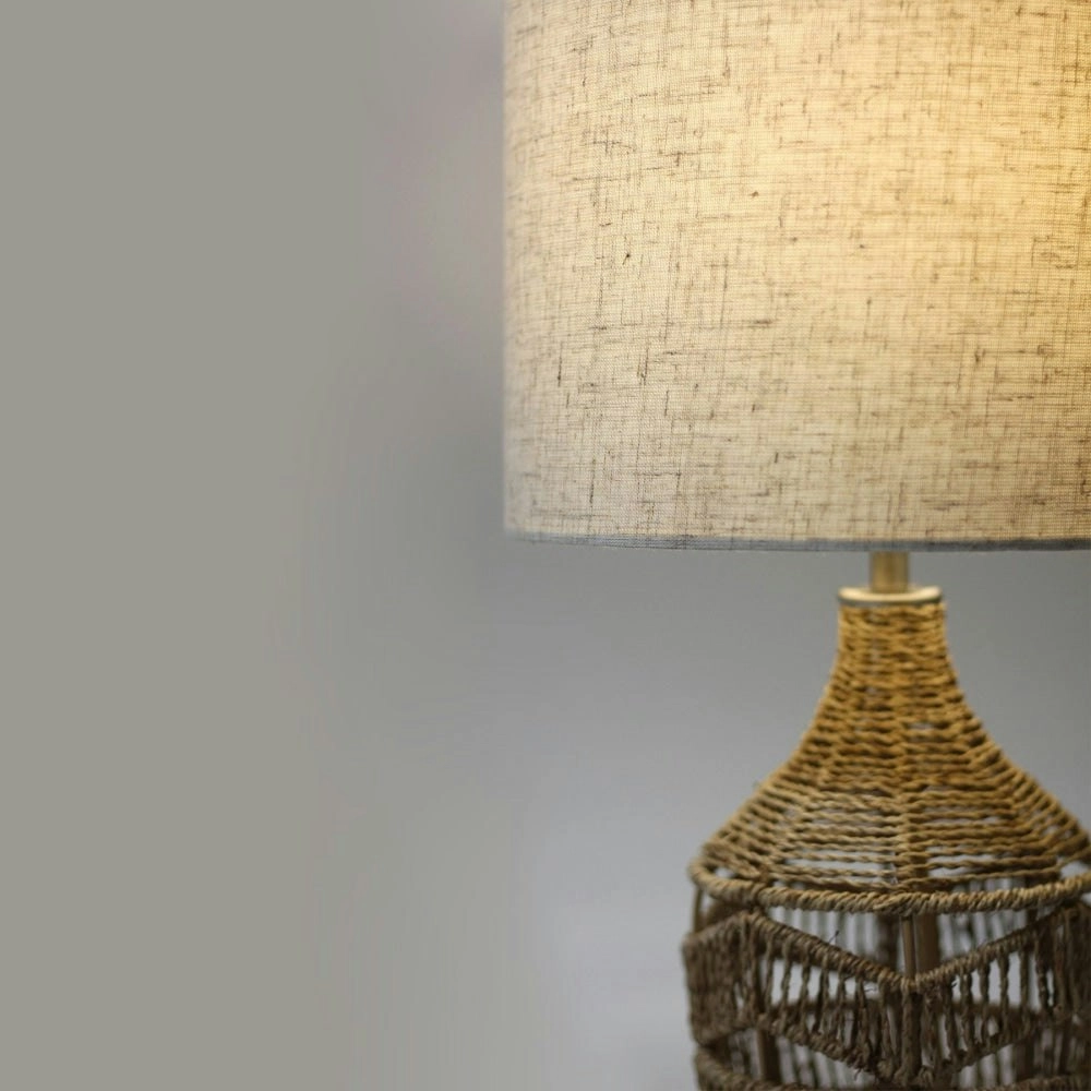 Trinity Modern Elegant Table Lamp Desk Light - Hemp & Natural