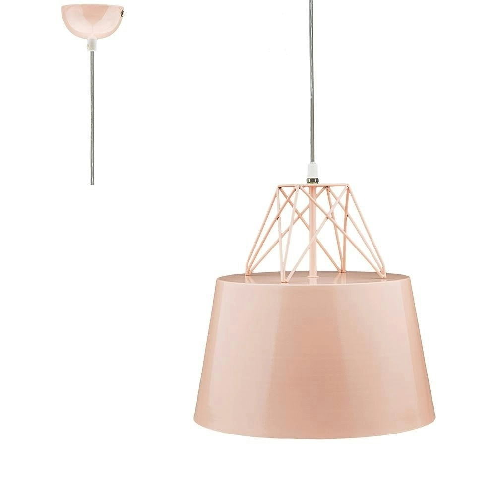 Chevi Metal Hanging Pendant Light - Pink