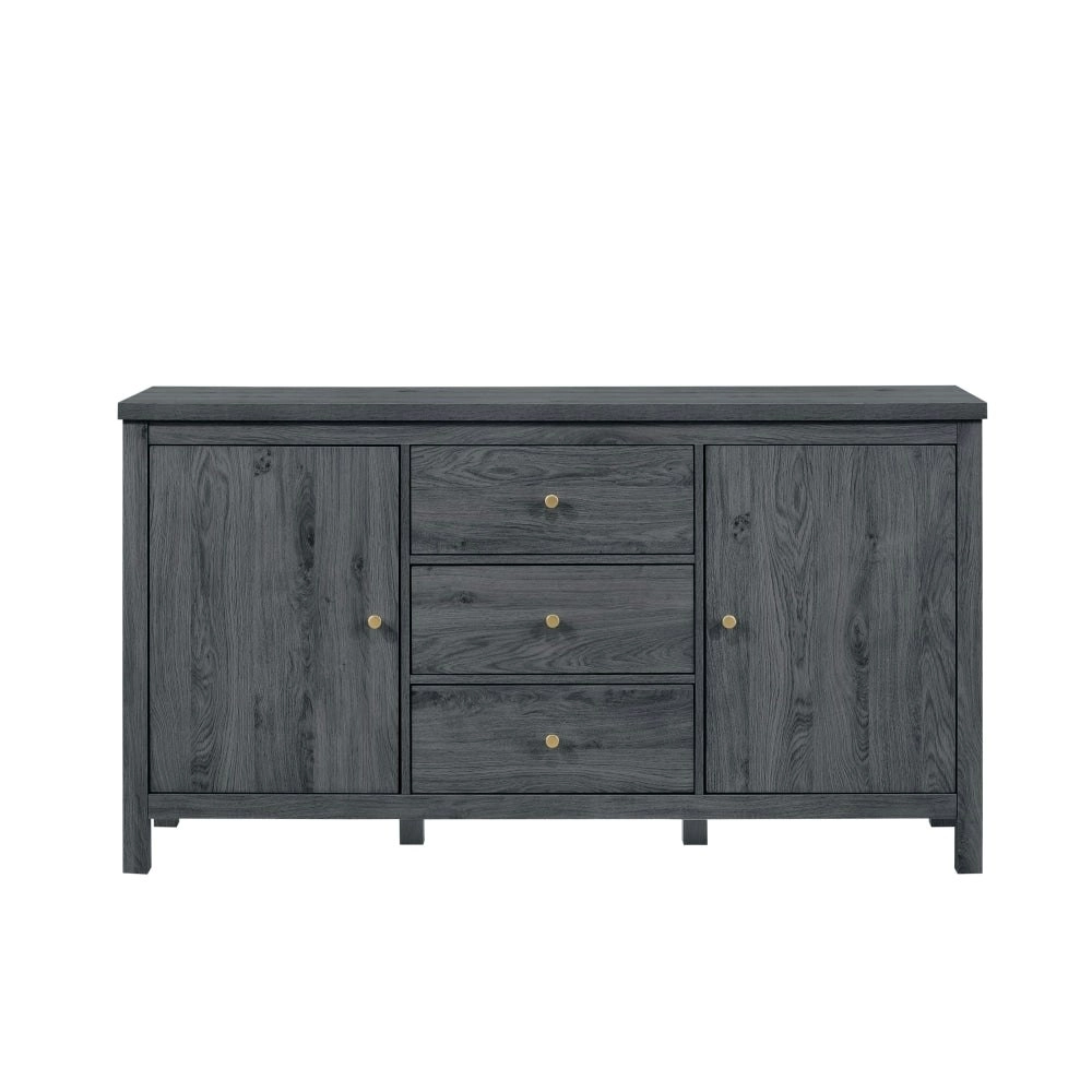 Design Square Waldo Sideboard Buffet Unit Storage Cabinet W/ 2-Doors 3-Drawers - Grey Oak