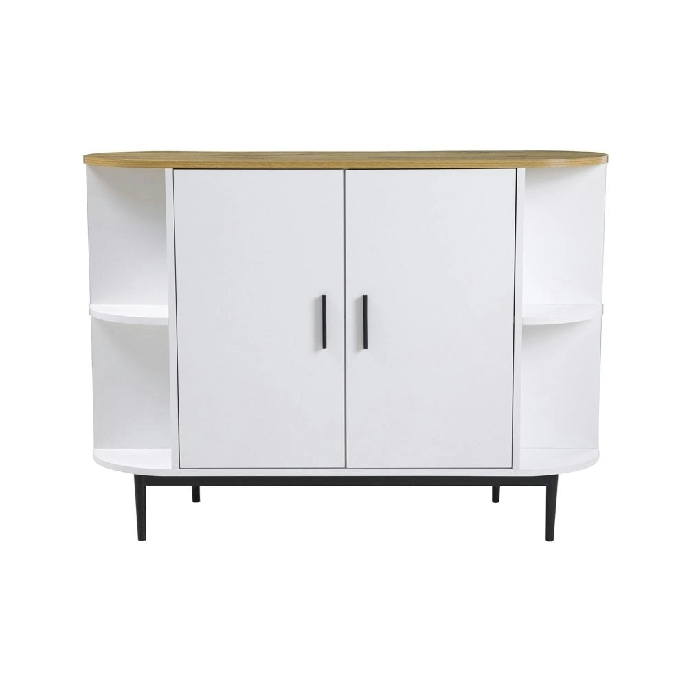 Maestro Furniture Polish 2-Door Buffet Unit Sideboard Storage Cabinet - White/Natural