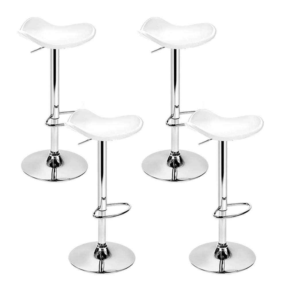 Set of 4 Swivel Bar Stools - White