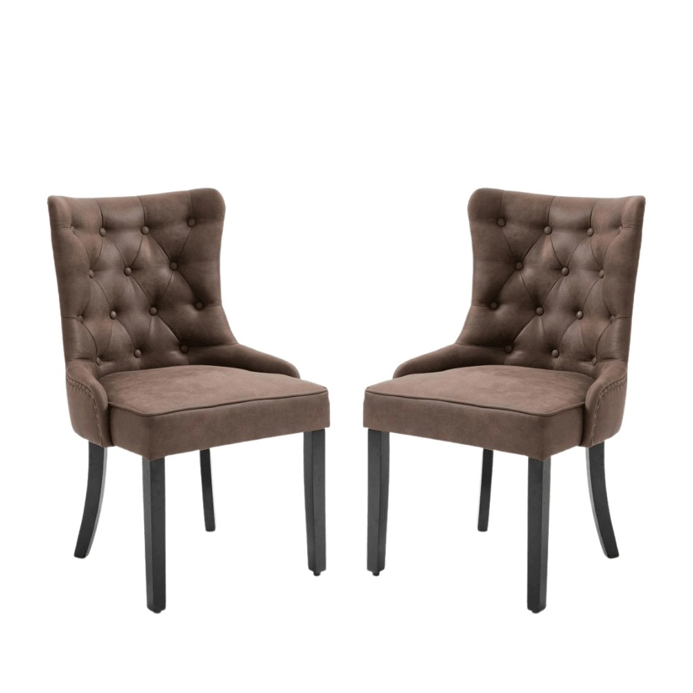 HomeStar Set Of 2 Atlas Fabric Modern Dining Chair - Brown