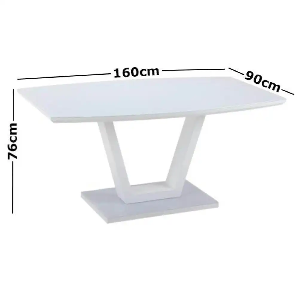 Raimon Furniture Moskov Rectangular Kitchen Dining Table 160cm - White