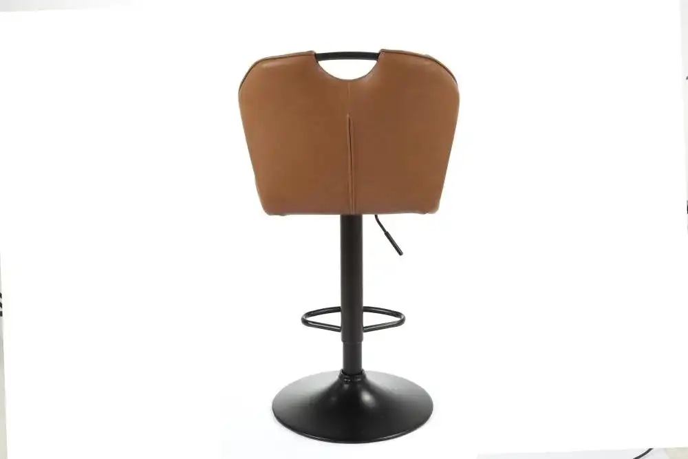 Set of 2 Alpha Fabric Kitcen Counter Bar Stool Gas Lift - Vintage Cognac