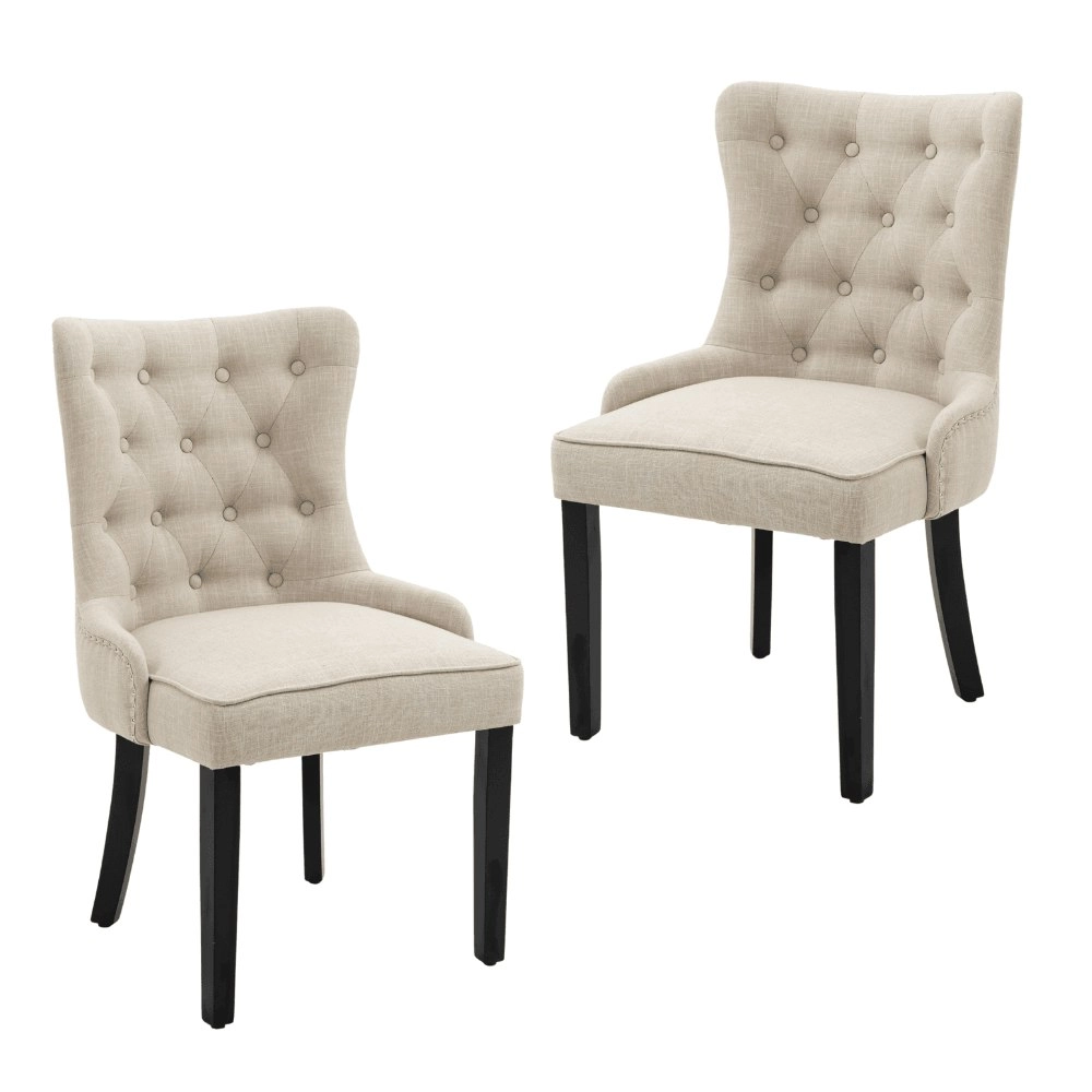 HomeStar Set Of 2 Will Modern Fabric Kitchen Dining Chair - Beige