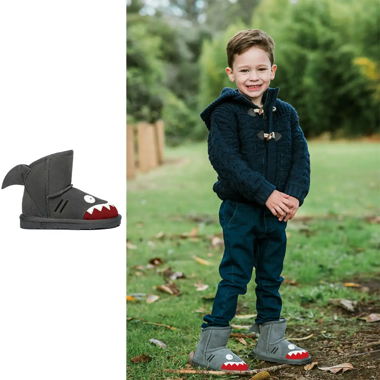 EVERAU®UGG Wool Lining Shark Kids Boots