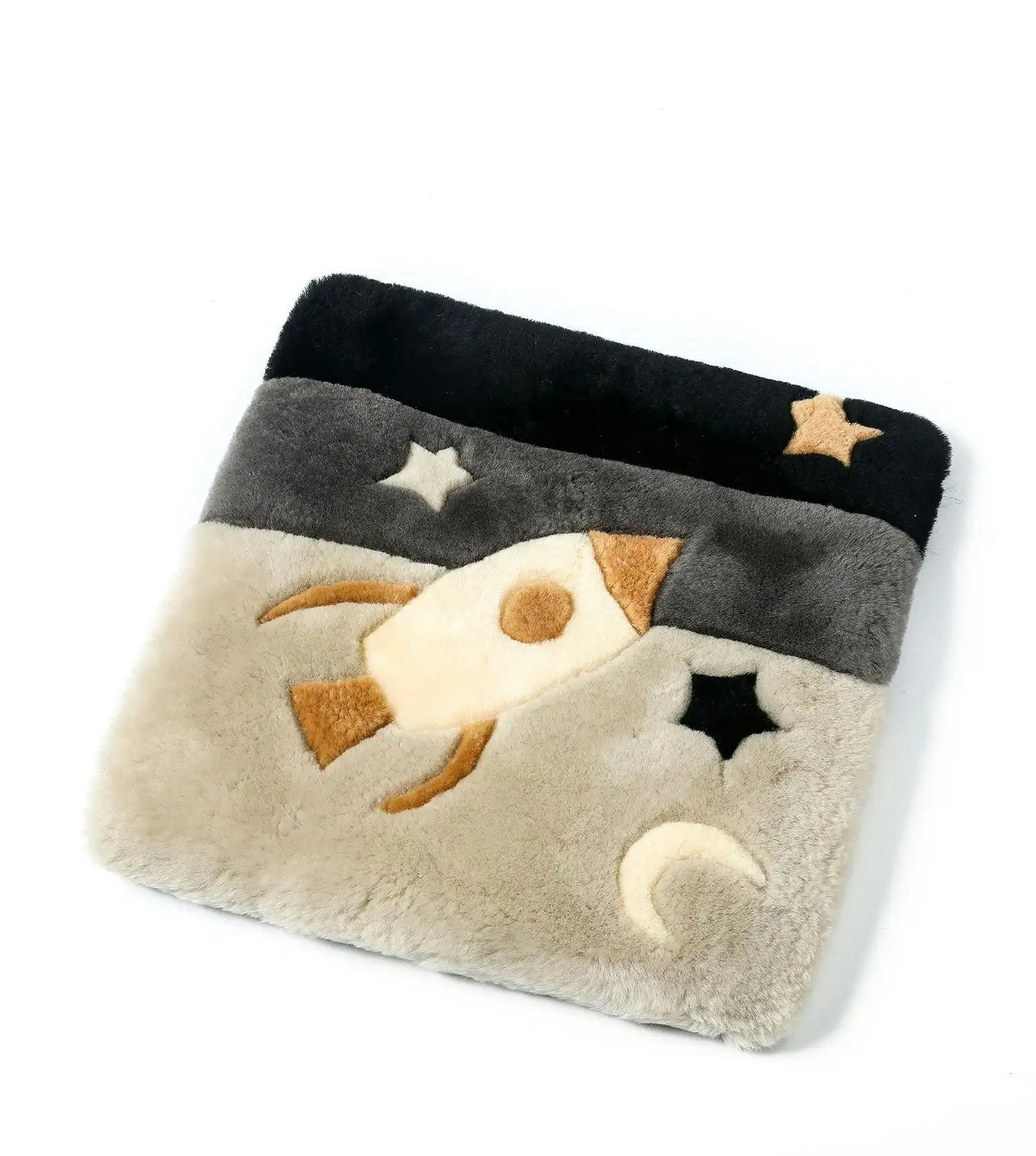 Tarramarra® Kids Rocket Graphic Pattern Wool Cushion