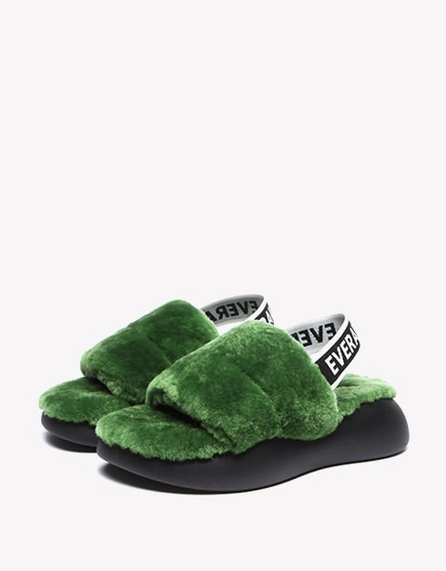 EVERAU Miss Ever Sheepskin Wool Slipper Scuffs