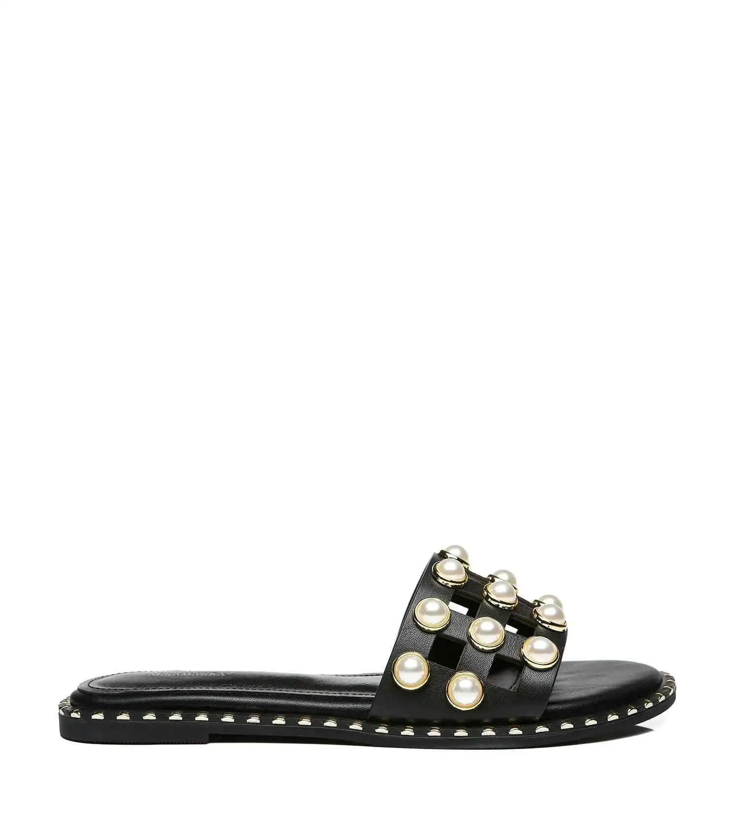Tarramarra® Leather Flat Slides With Pearls Women Junia