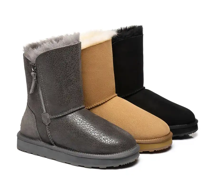 Urban Sheepskin Zipper Short Women Boots Zipporah