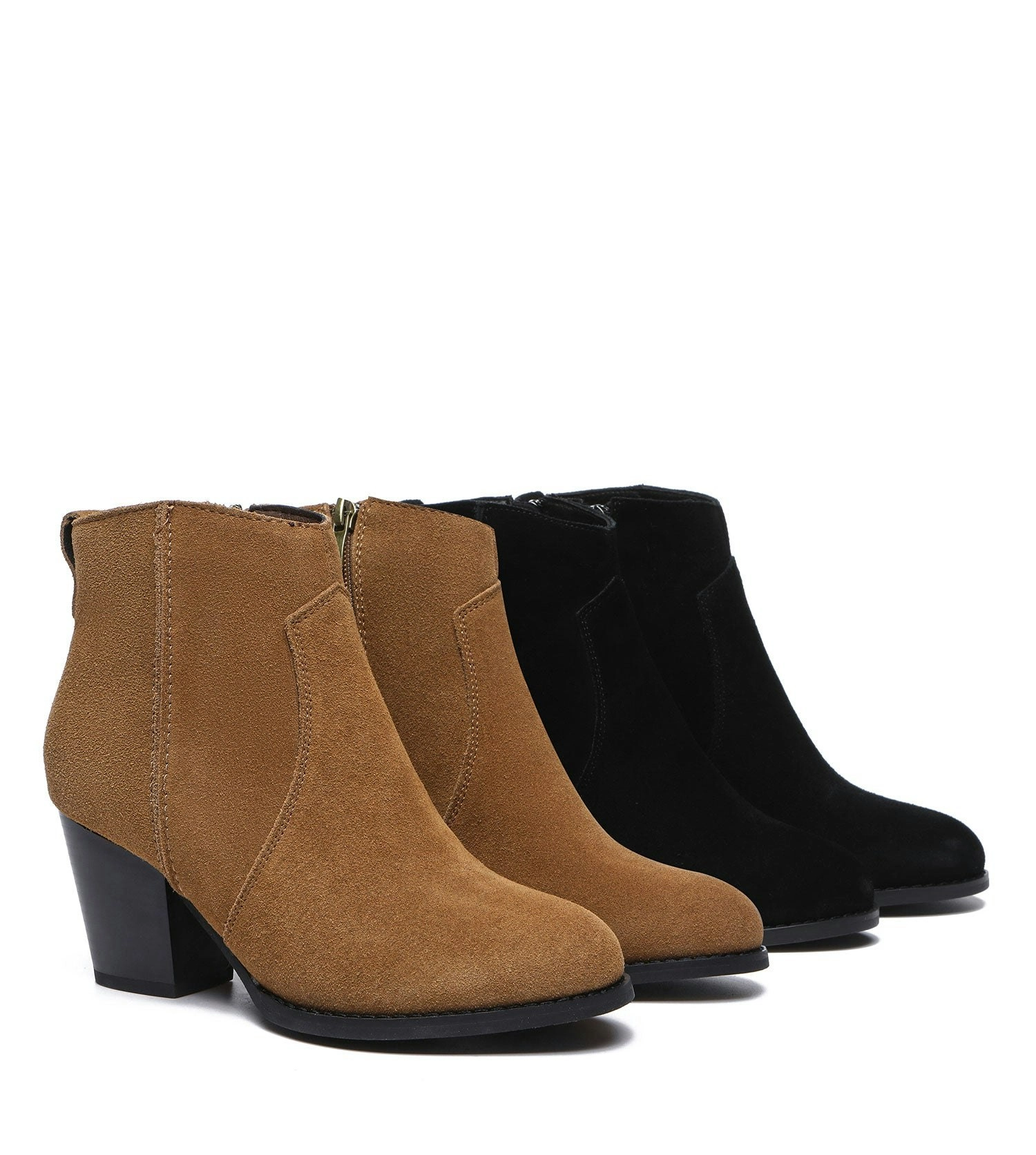 Tarramarra Ankle Leather Zipper Heel Boots Women Velora