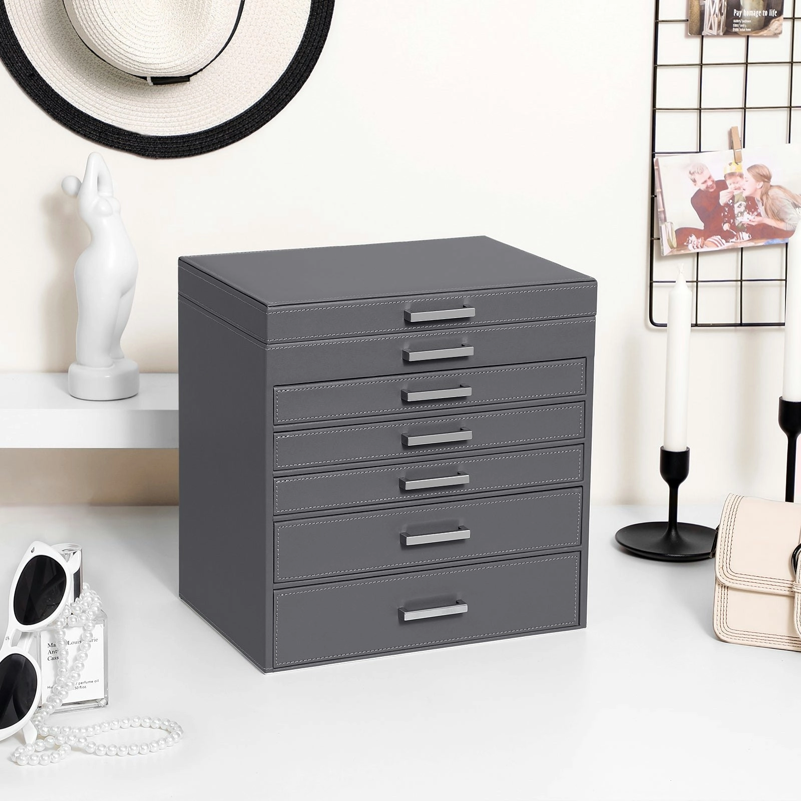 SONGMICS Jewellery Box with 6 Layers and 5 Drawers