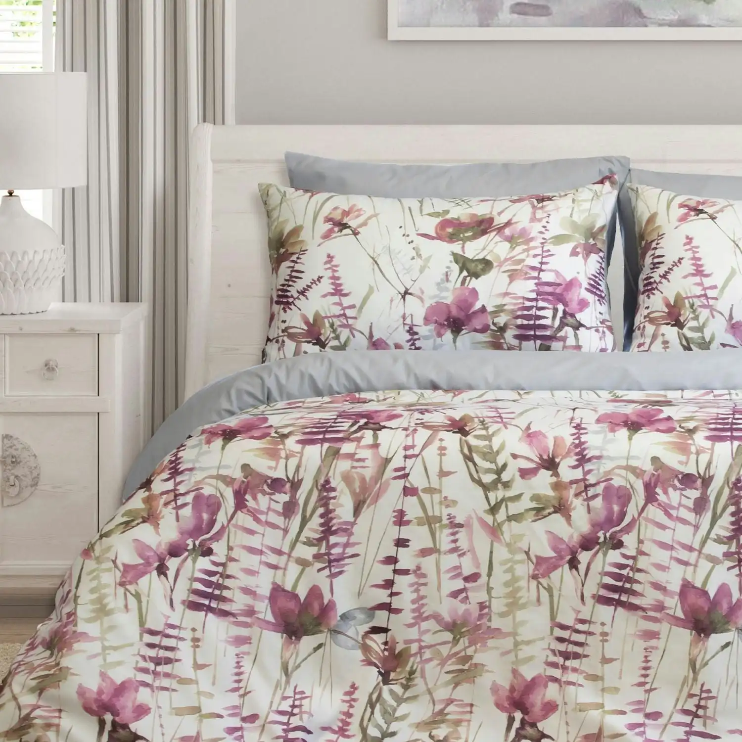 ARDOR BOUDOIR "Felicity" PRINTED FLORAL QUILT COVER SET