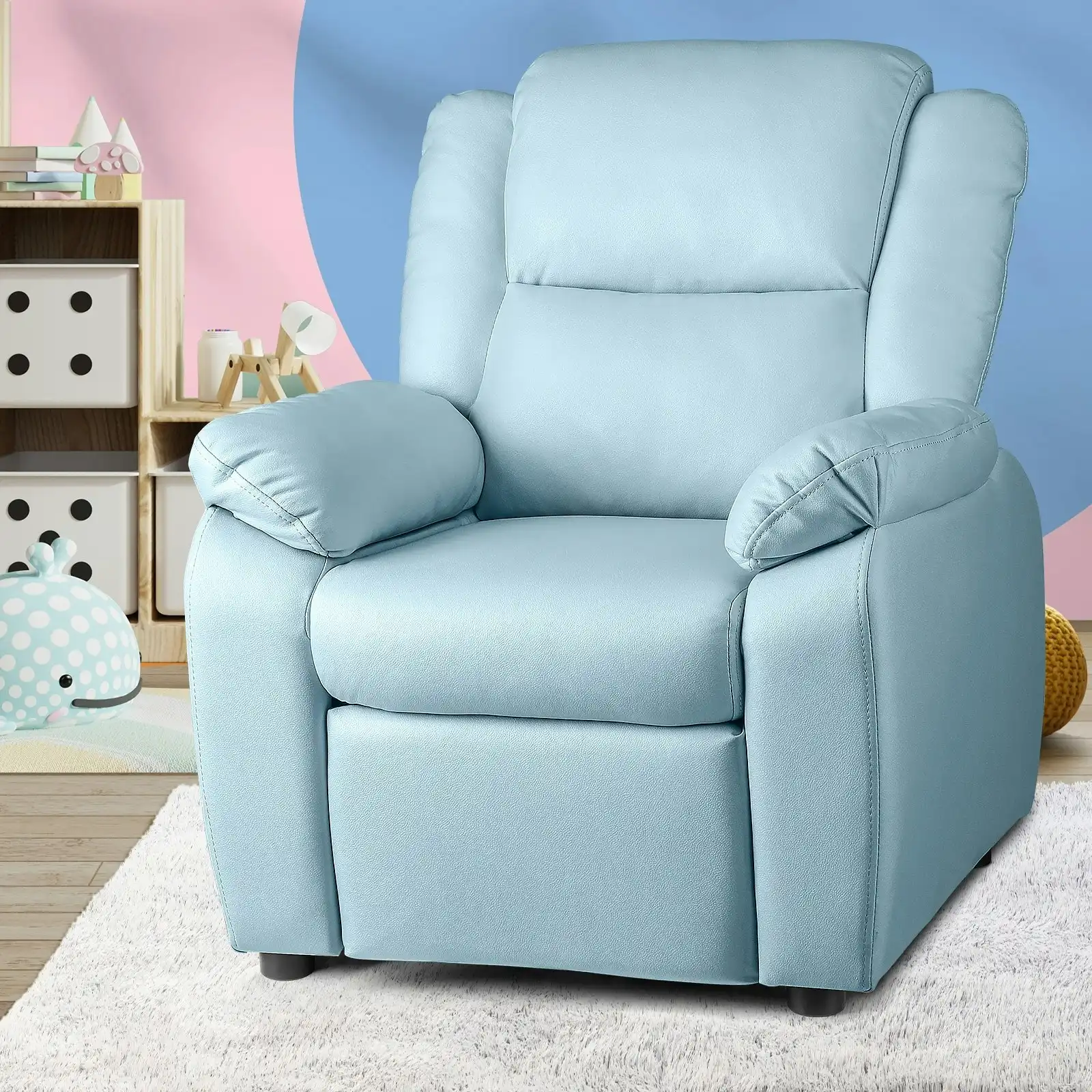 Oikiture Kids Recliner Children Lounge Chairs Engineered Fabric Couch Armchair