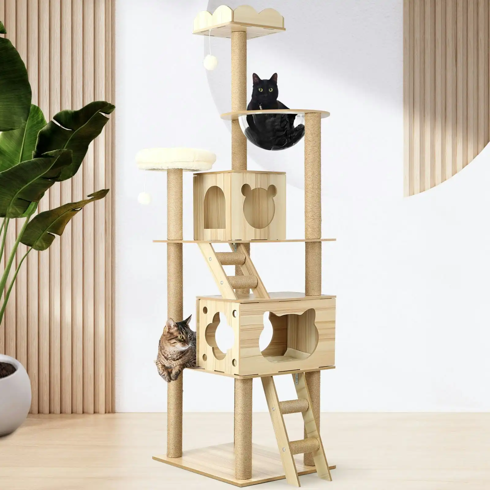 Alopet Cat Tree Scratching Post Scratcher Tower Wood Condo House Bed Large 190CM