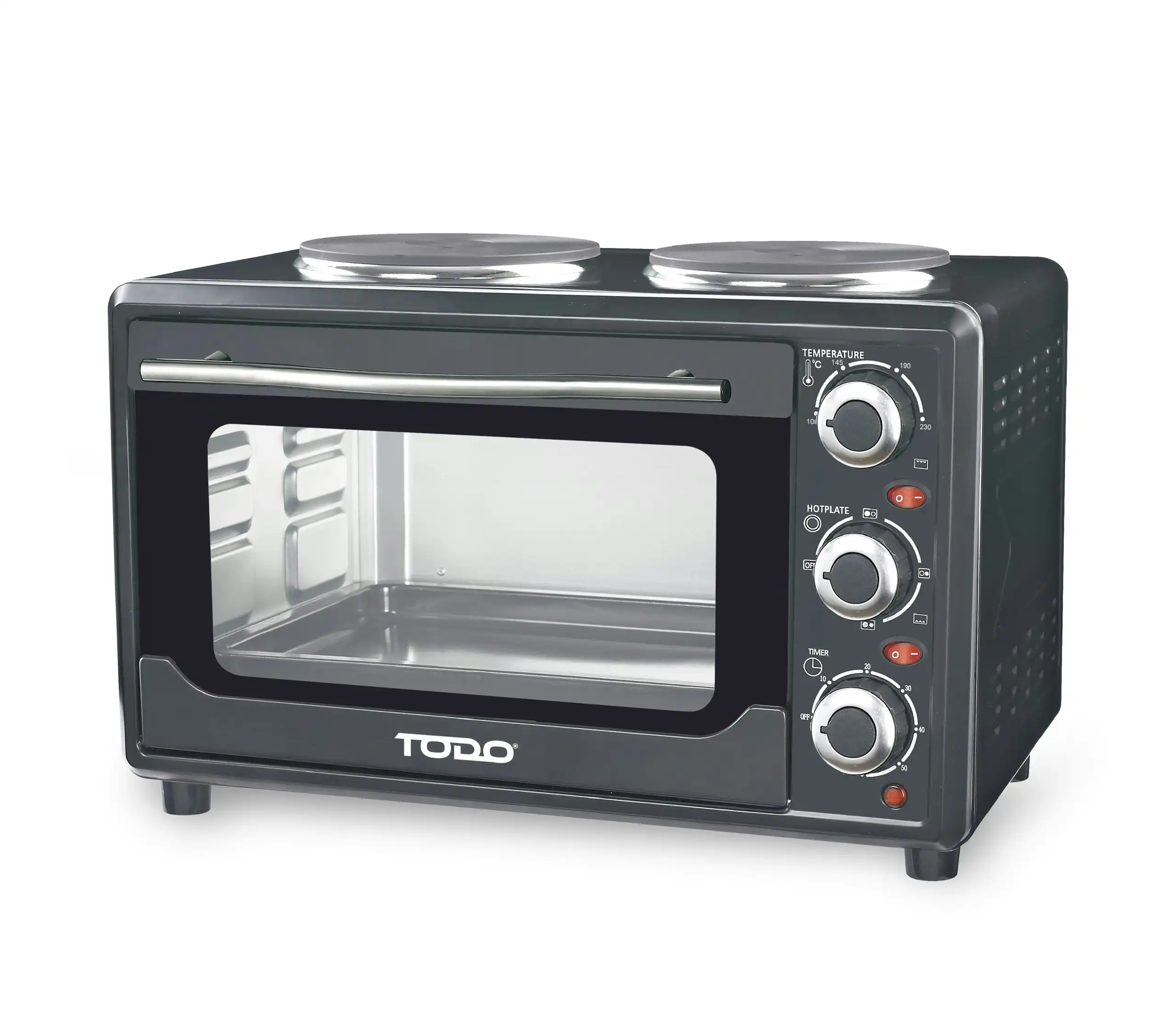 TODO 23L Benchtop Electric Oven Two Hot Plates Twin Hotplate 10A Amp