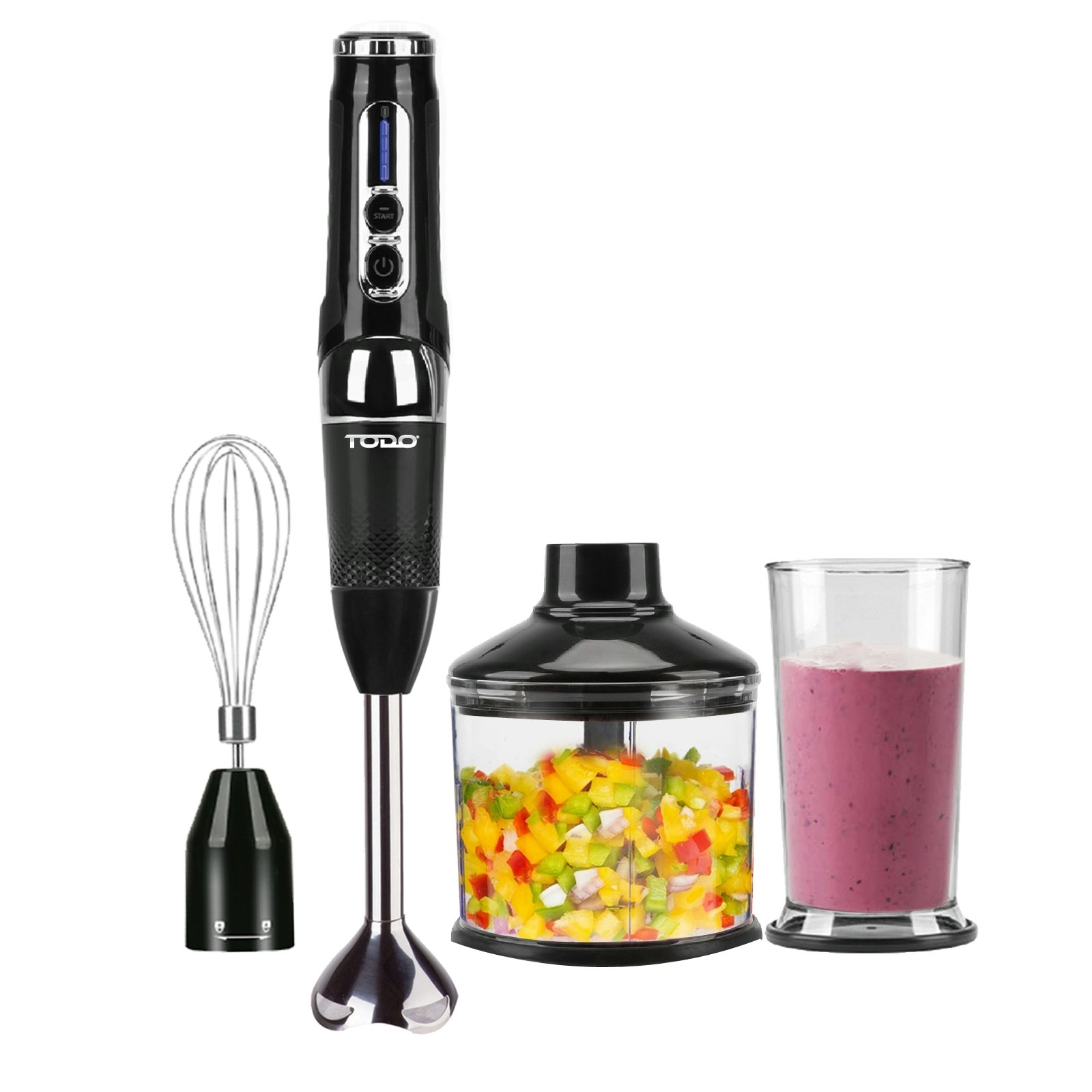 TODO Cordless Stick Blender Food Chopper Whisk 7.4V 2000mAh Handheld Electric Blender