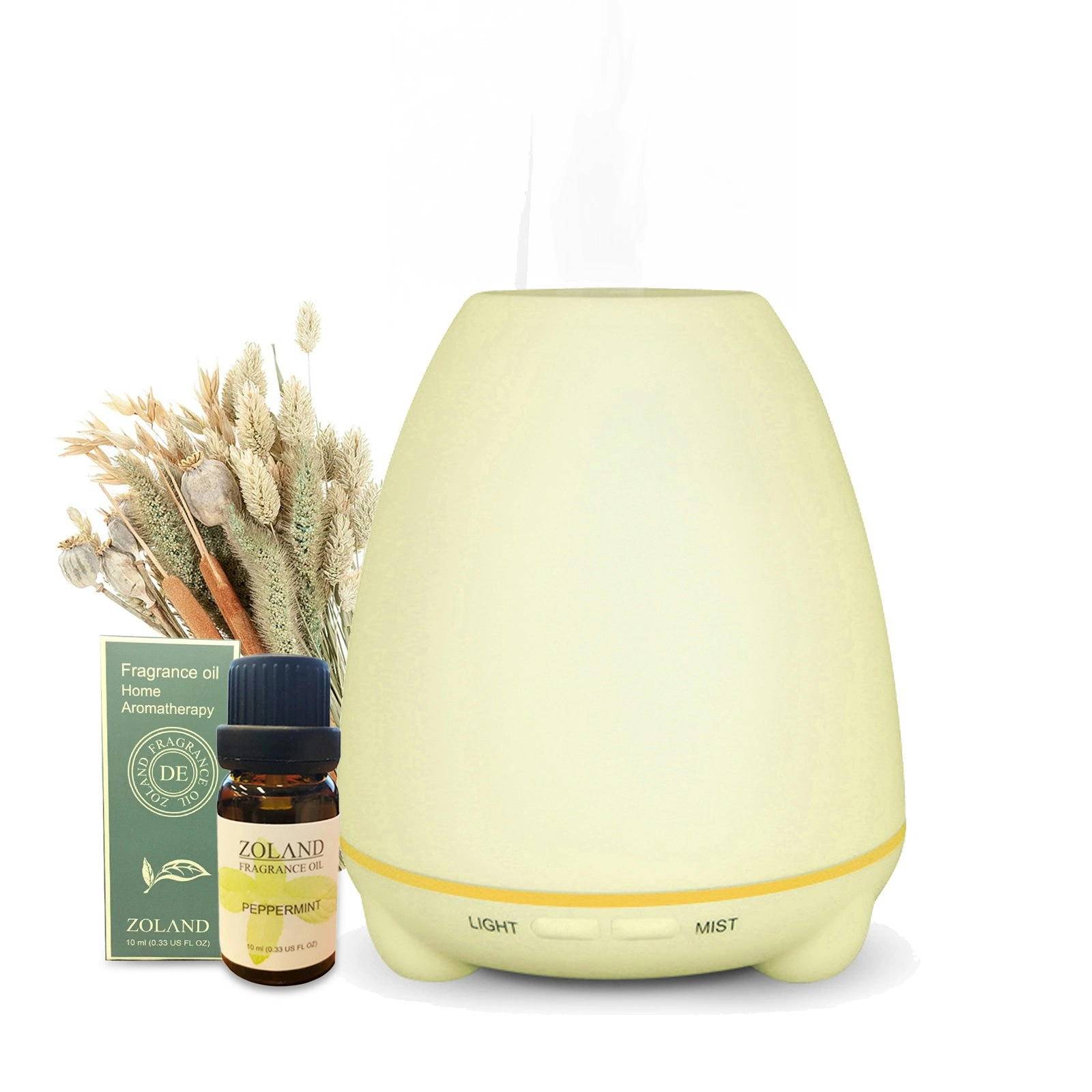 TODO 100Ml Humidifier Aromatherapy Diffuser 7 Colour Led Compact Design + Essential Oil - White