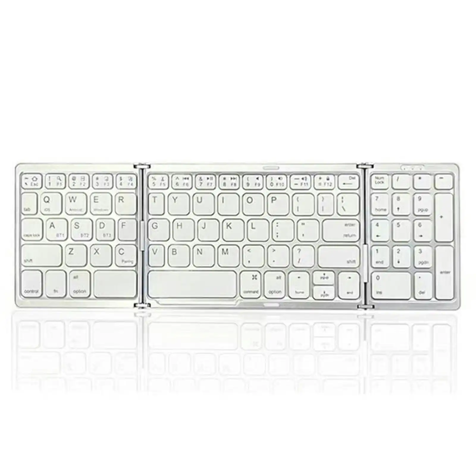 TODO Folding Bluetooth Wireless Keyboard BT 5.1 81 Key Mac Windows Android - Silver