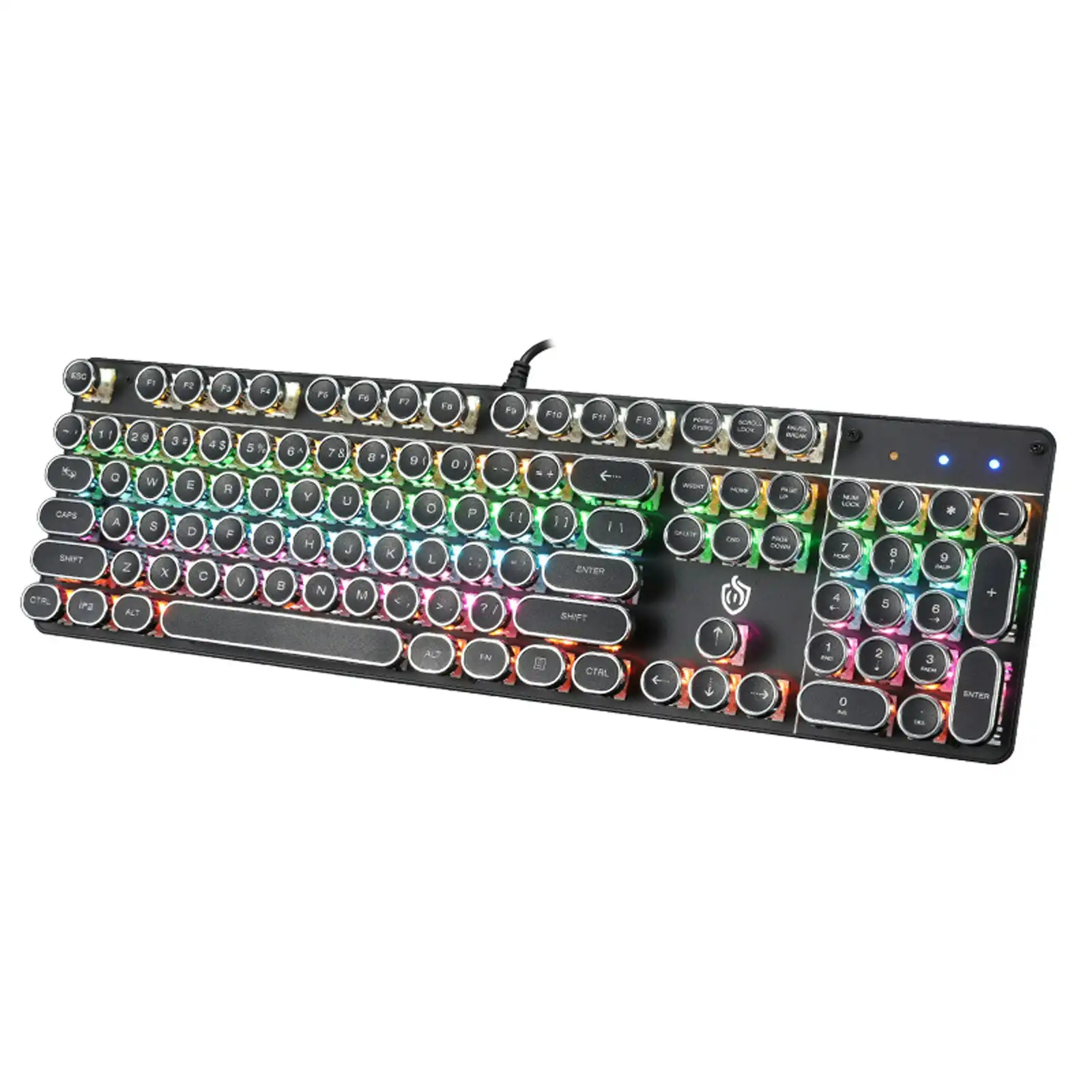 TODO FULL Mechanical Gaming Keyboard Linear Blue Switch Rgb Led 104 Key Usb Windows - Black