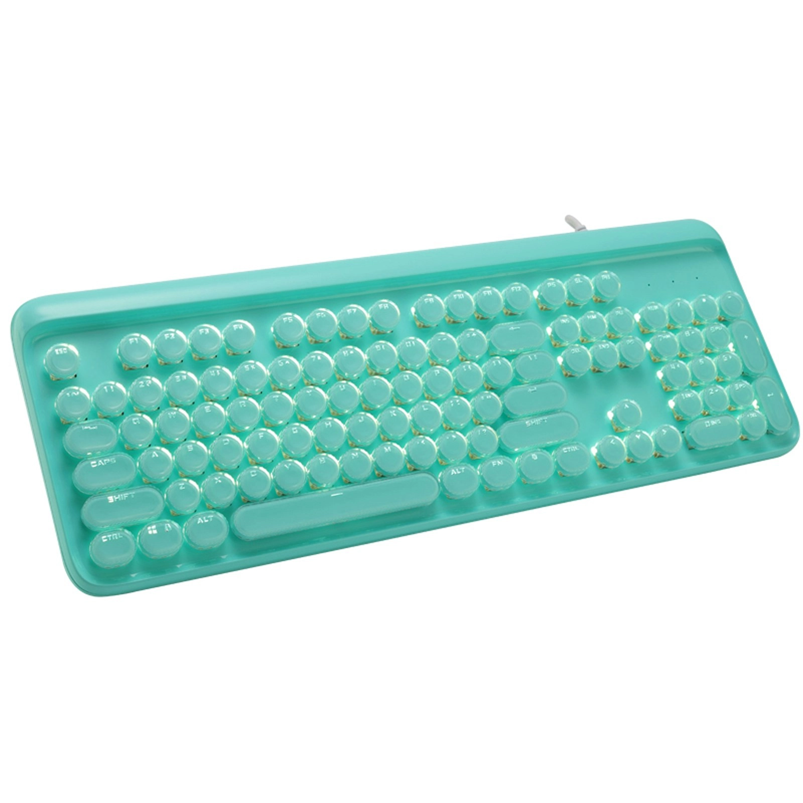 TODO Mechanical Gaming Keyboard Linear Blue Switch Led Backlit 104 Key Windows - Cyan