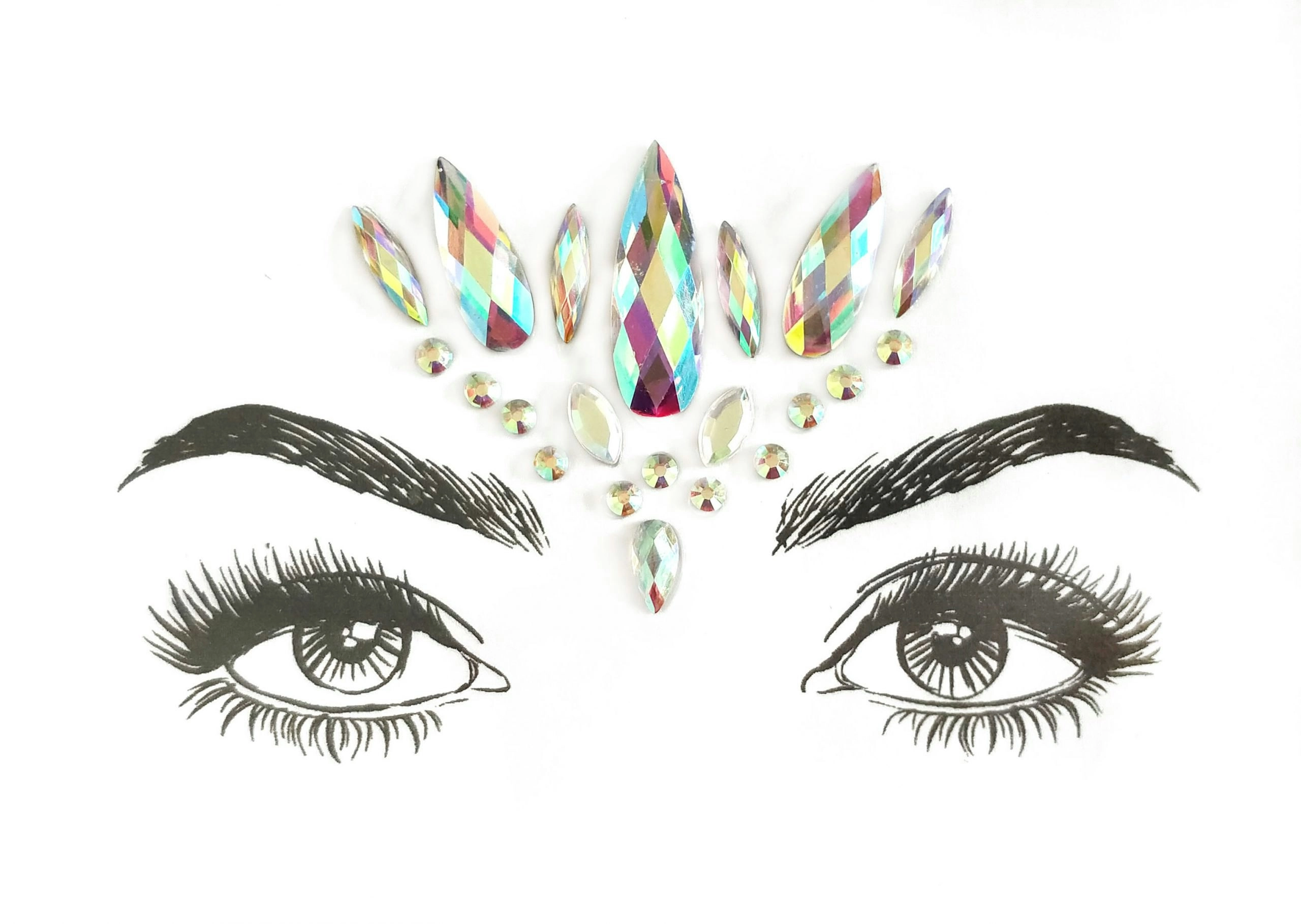 Adhesive Face Gems Body Rhinestone Jewel Diamontes Party Body Glitter Sticker Tattoo II-018