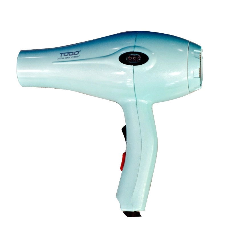 TODO 2000W Ionic Ceramic Anti Frizz Hair Dryer Digital Temperature Lcd Blue