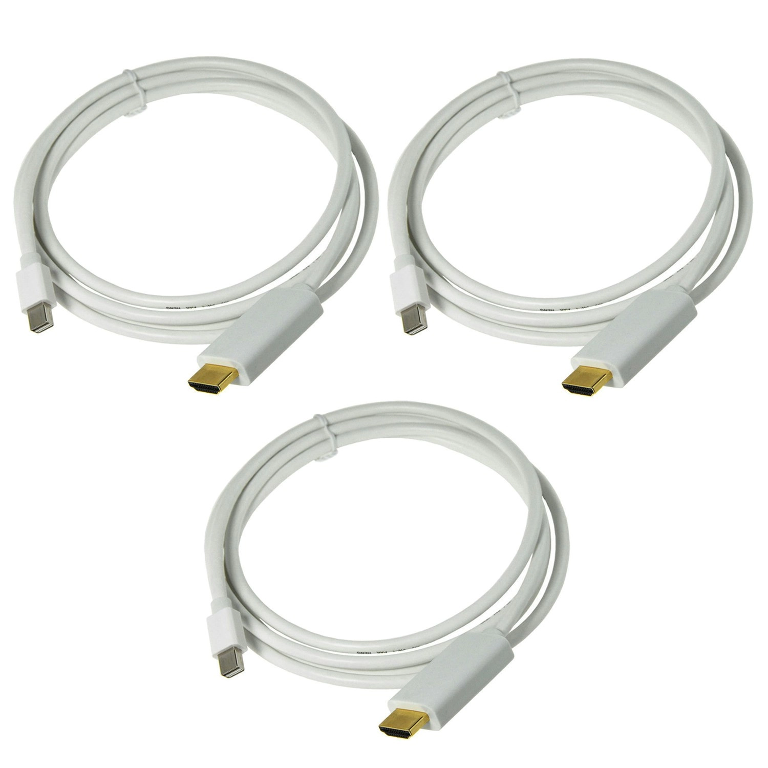 3Pc 3X 1.8M Mini Display Port To Hdmi Male Mini Dp Displayport Apple Mac Compatible