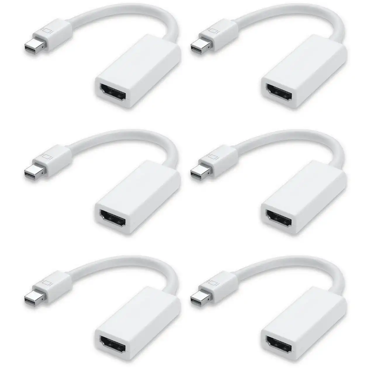 6Pcs 6X Mini Display Port To Hdmi Female Adaptor Dp Displayport Apple Mac Compatible