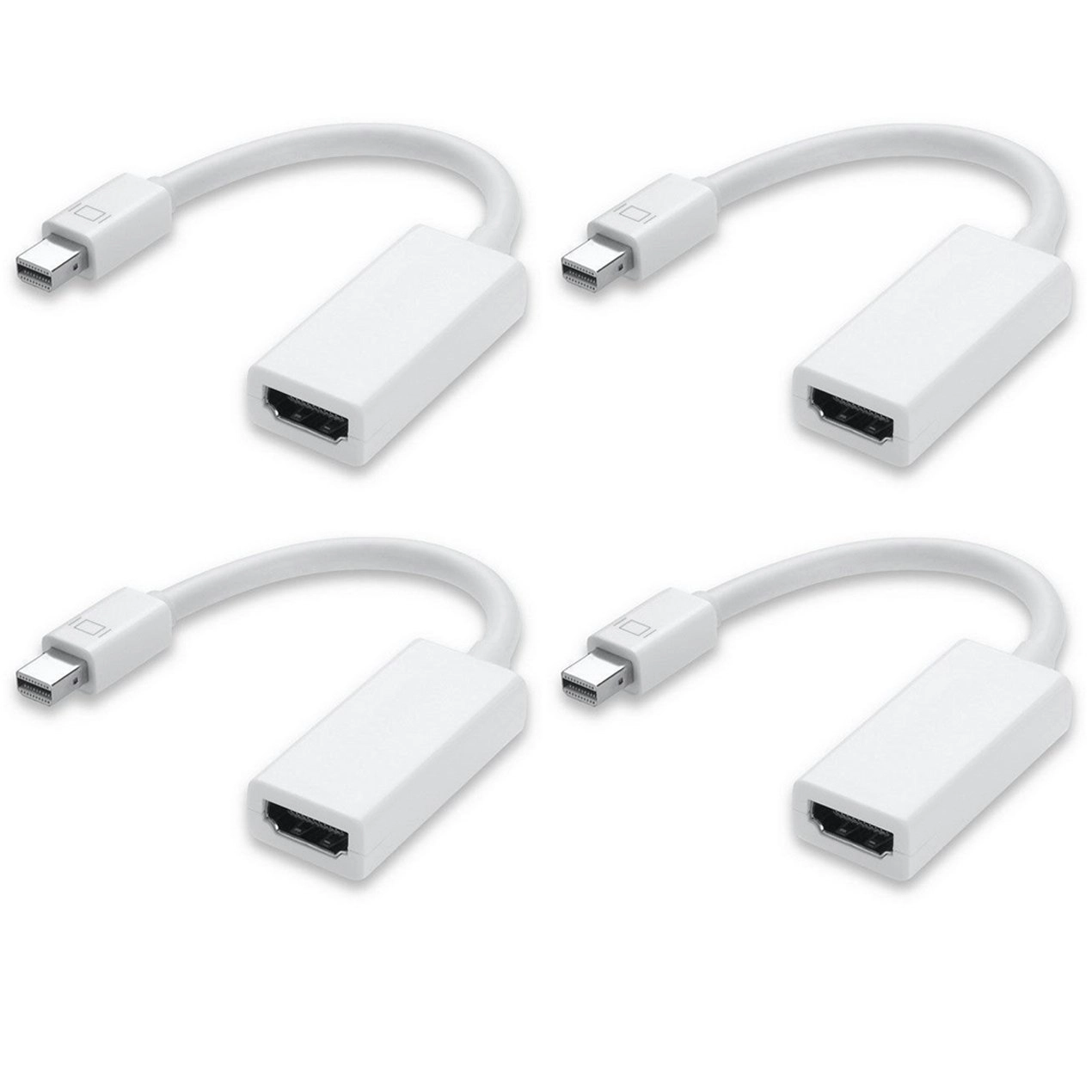 4Pcs 4X Mini Display Port To Hdmi Female Adaptor Dp Displayport Apple Mac Compatible