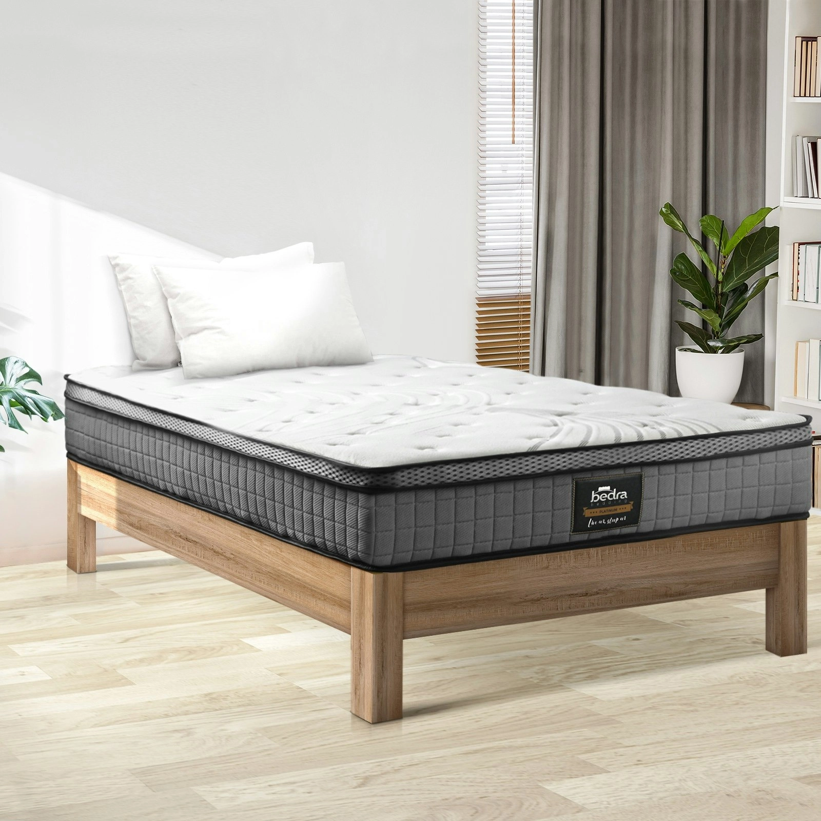 Bedra King Single Mattress Bed Spring Mattress 4D Mesh Euro Top Medium Foam 22cm