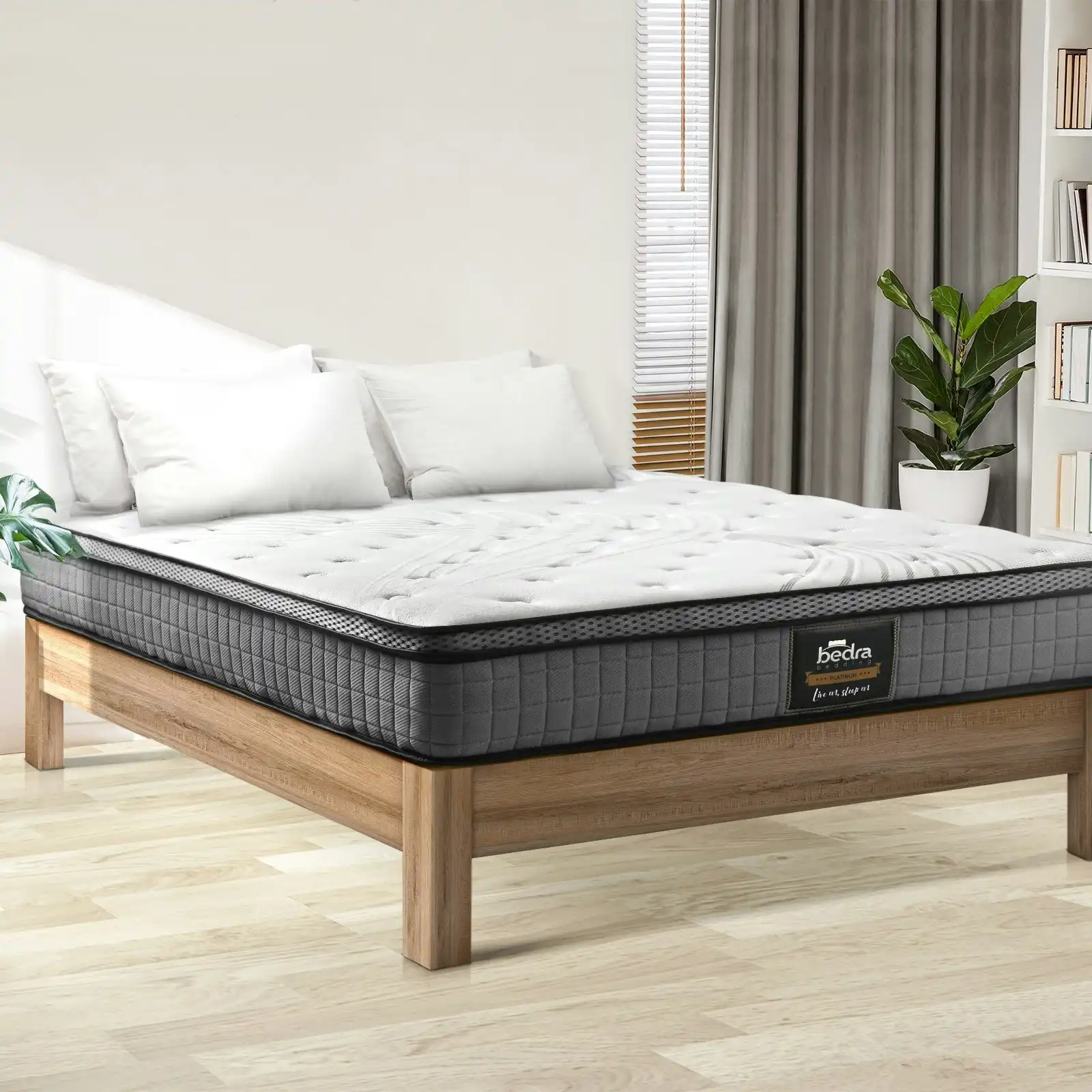 Bedra Double Mattress Bed Spring Mattress 4D Mesh Fabric Euro Top Medium 22cm