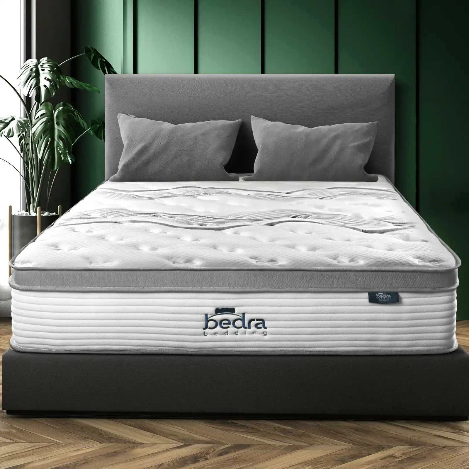 Bedra Queen Mattress Euro Top Bed Mattress Pocket Spring Medium Firm 34cm 7-Zone