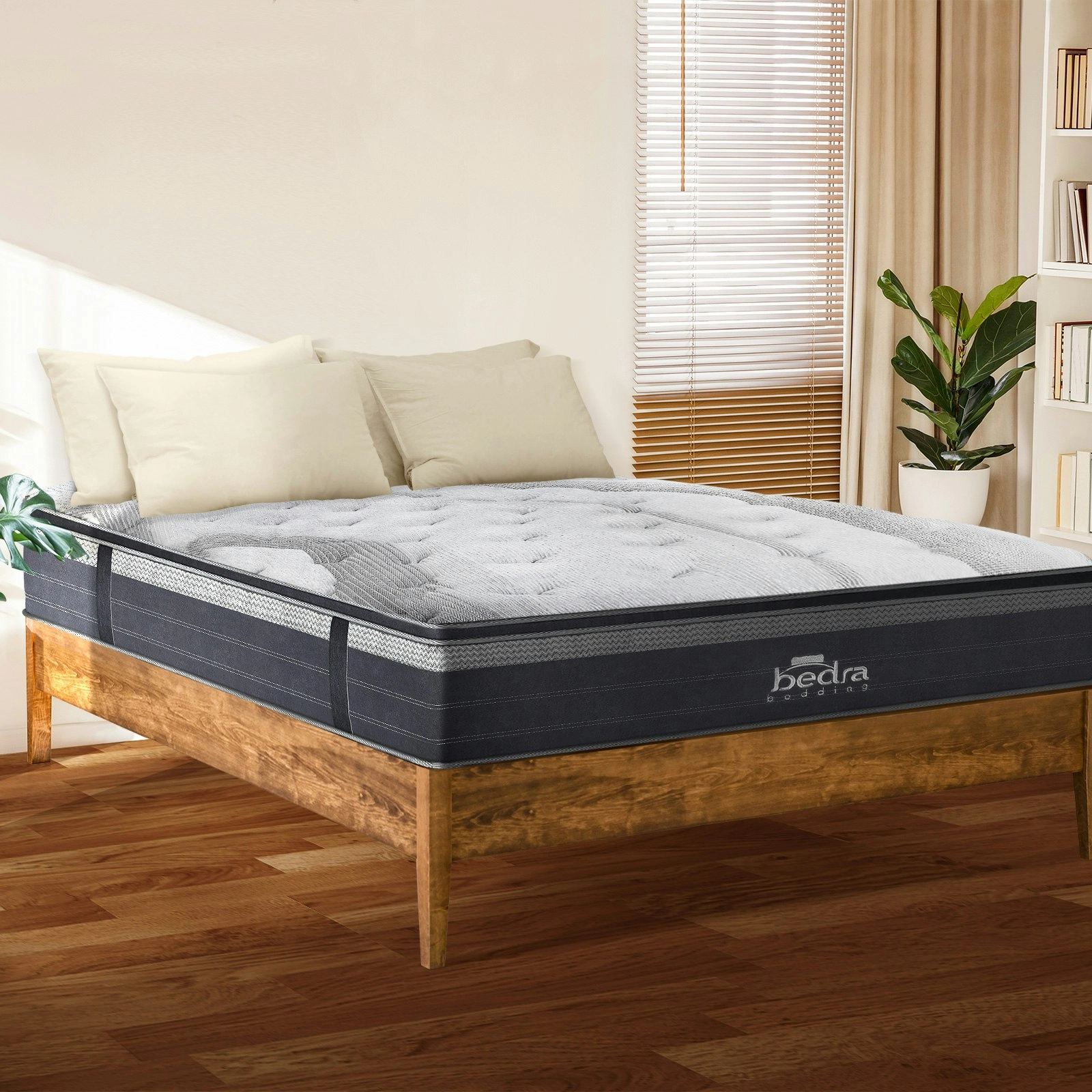 Bedra King Mattress Breathable Spring Euro Top Natural Latex Foam 36cm 7 zone