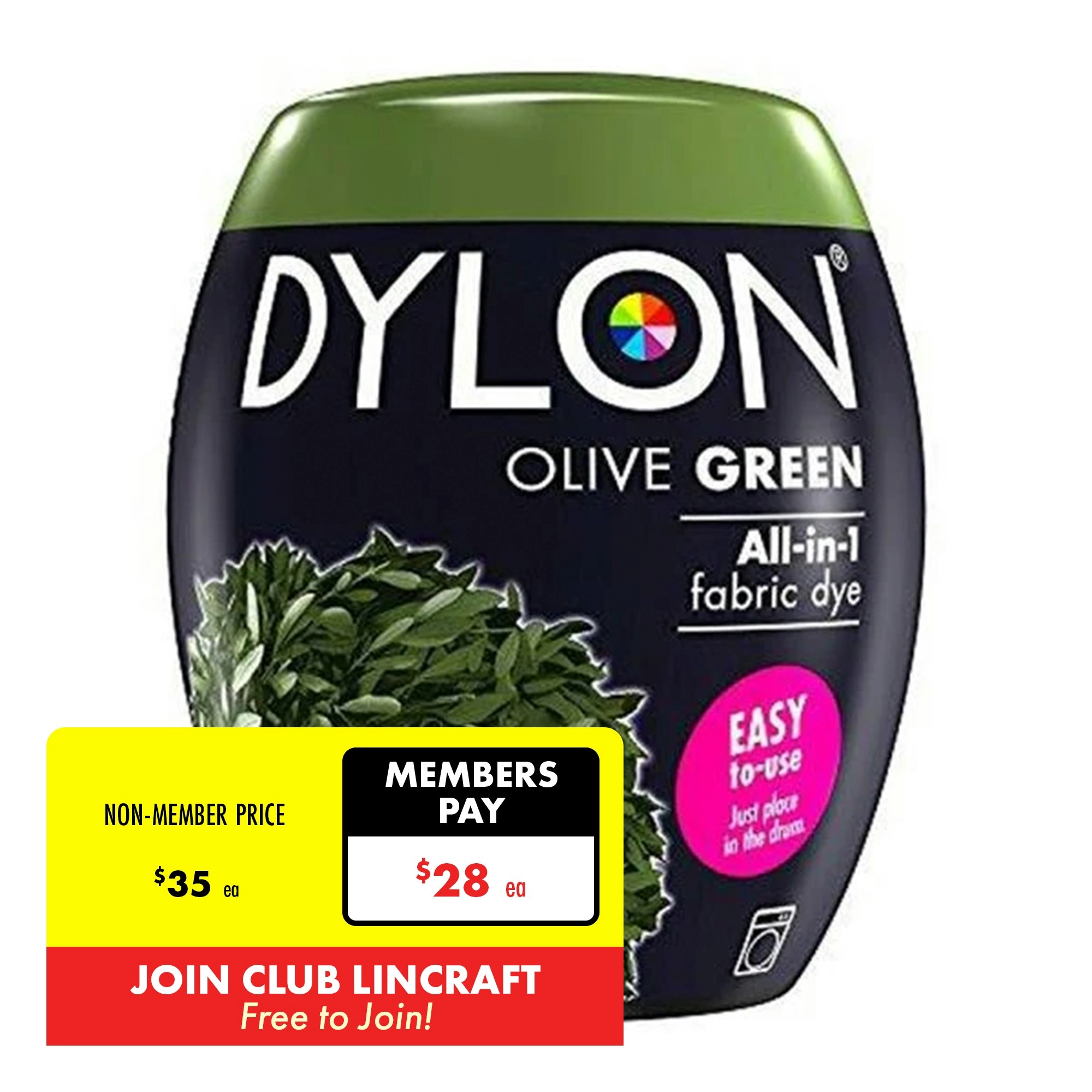 Dylon Fabric Dye, Olive Green- 350g