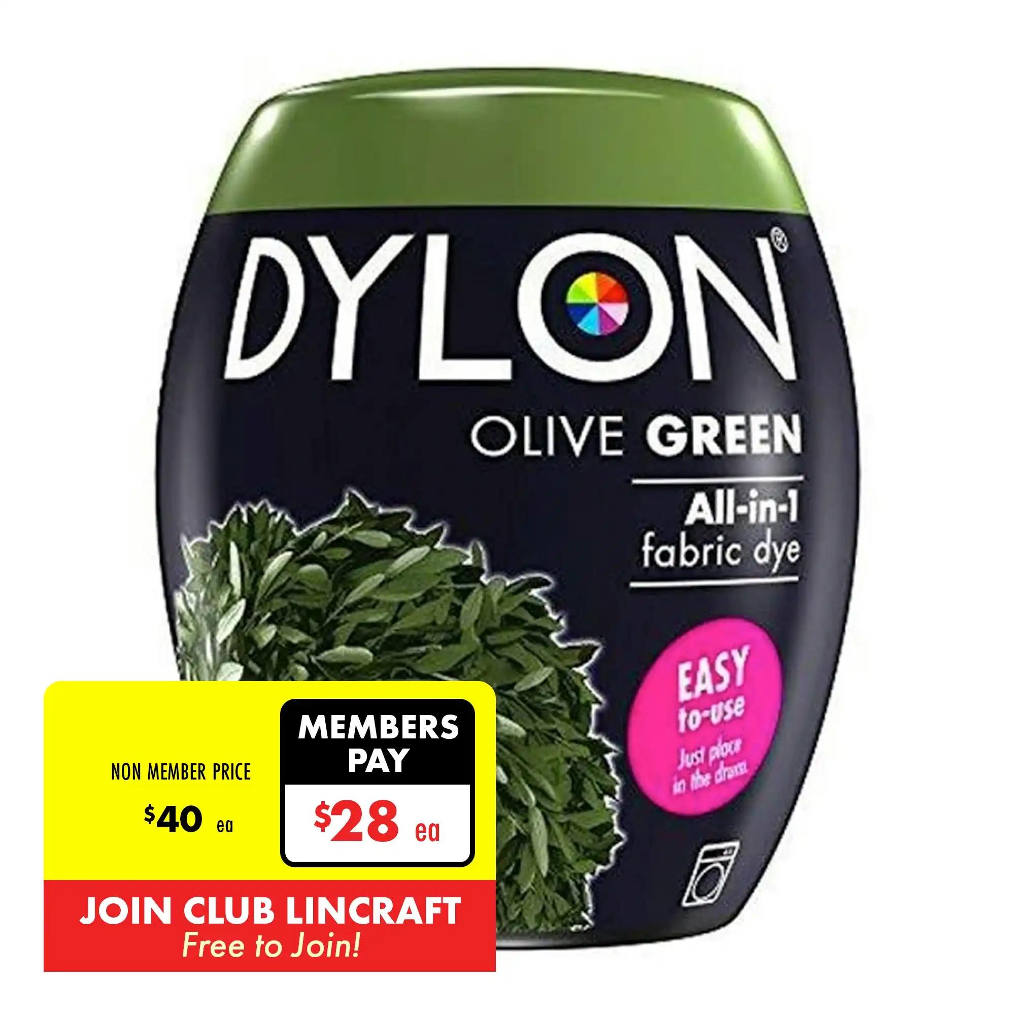 Dylon Fabric Dye, Olive Green- 350g