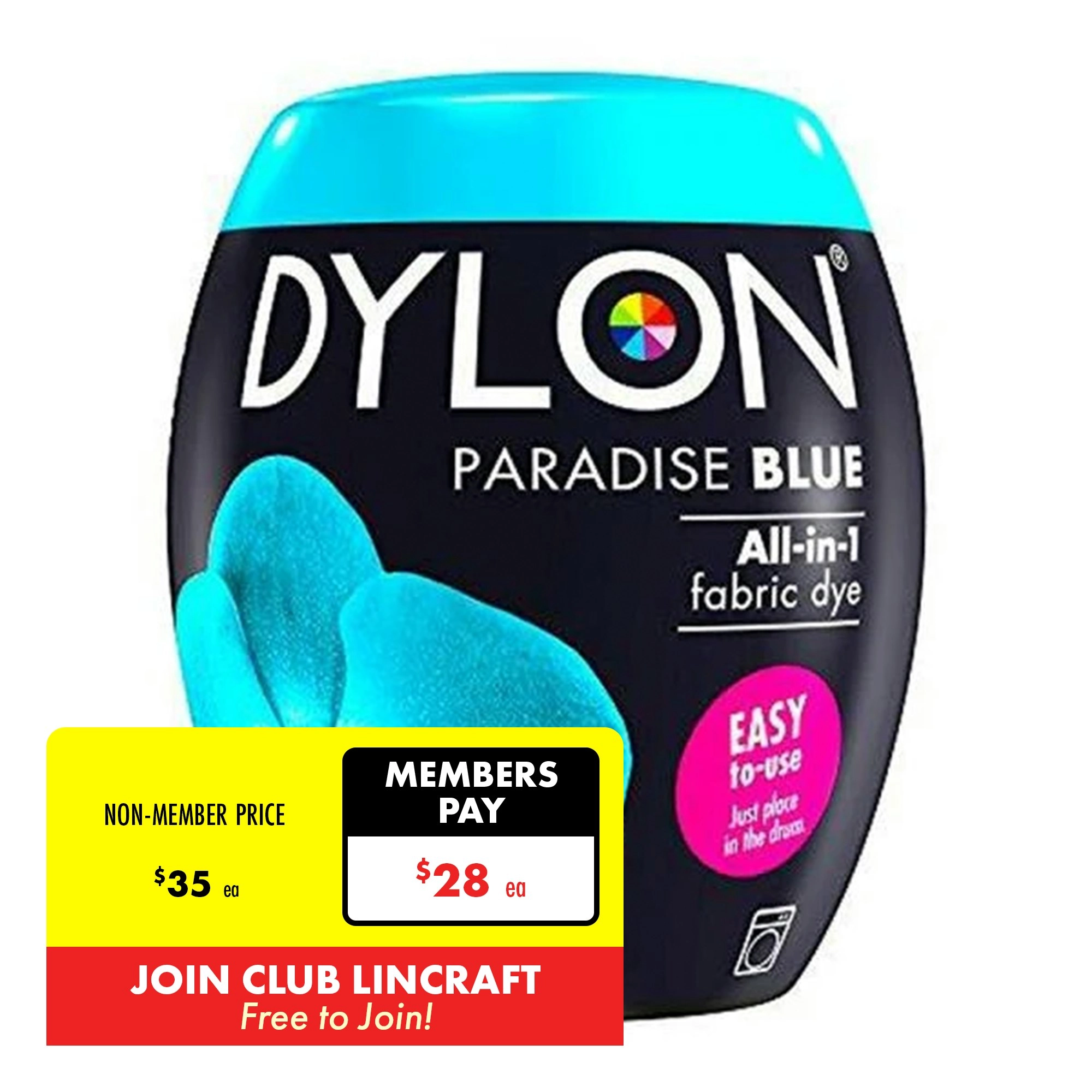 Dylon Fabric Dye, Paradise Blue- 350g