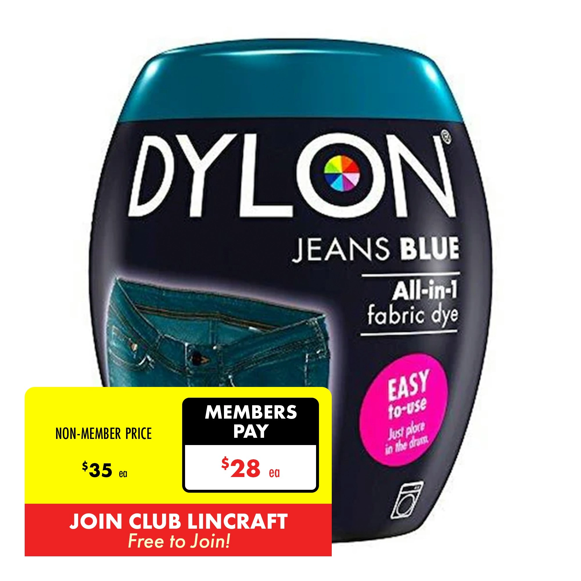 Dylon Fabric Dye, Jeans Blue- 350g